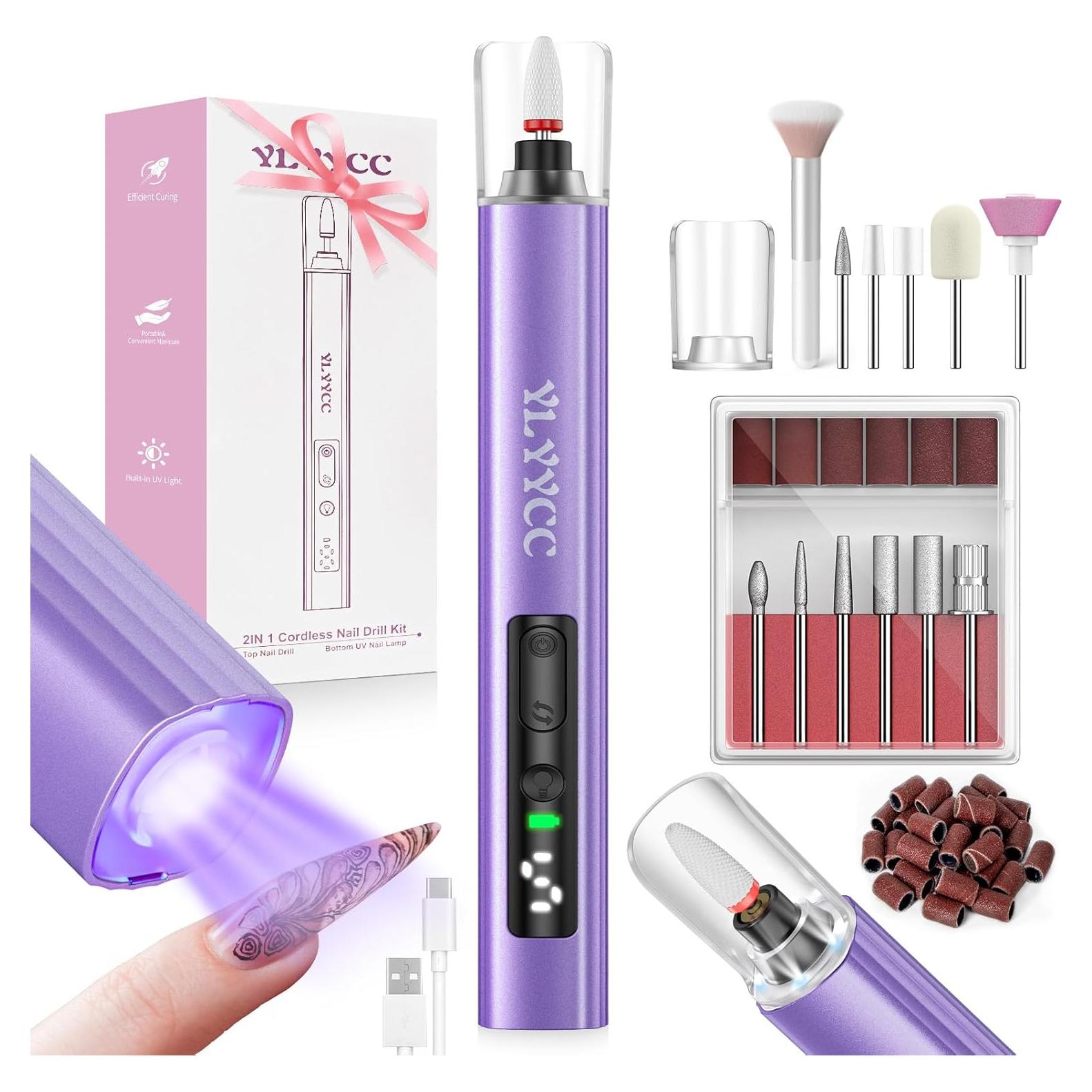 Lijadora de Uñas Eléctrica Inalámbrica YLYYCC con Lámpara UV