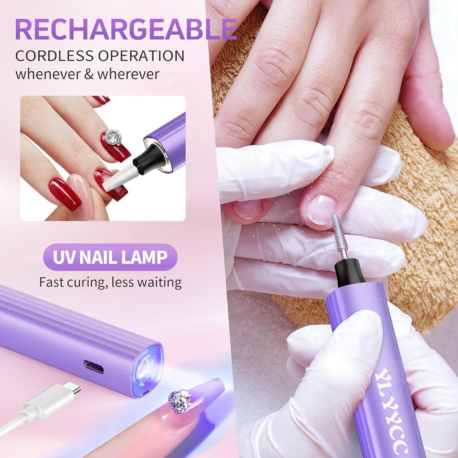 Lijadora de Uñas Eléctrica Inalámbrica YLYYCC con Lámpara UV