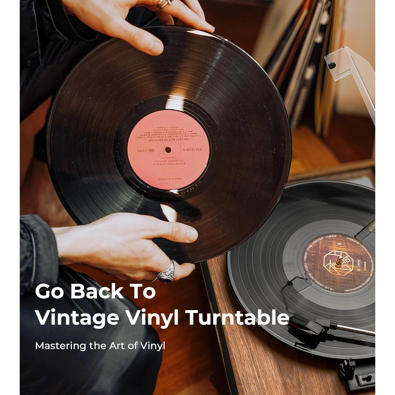 Tocadiscos Vangoa RP-01 Bluetooth 3 Velocidades con Altavoces