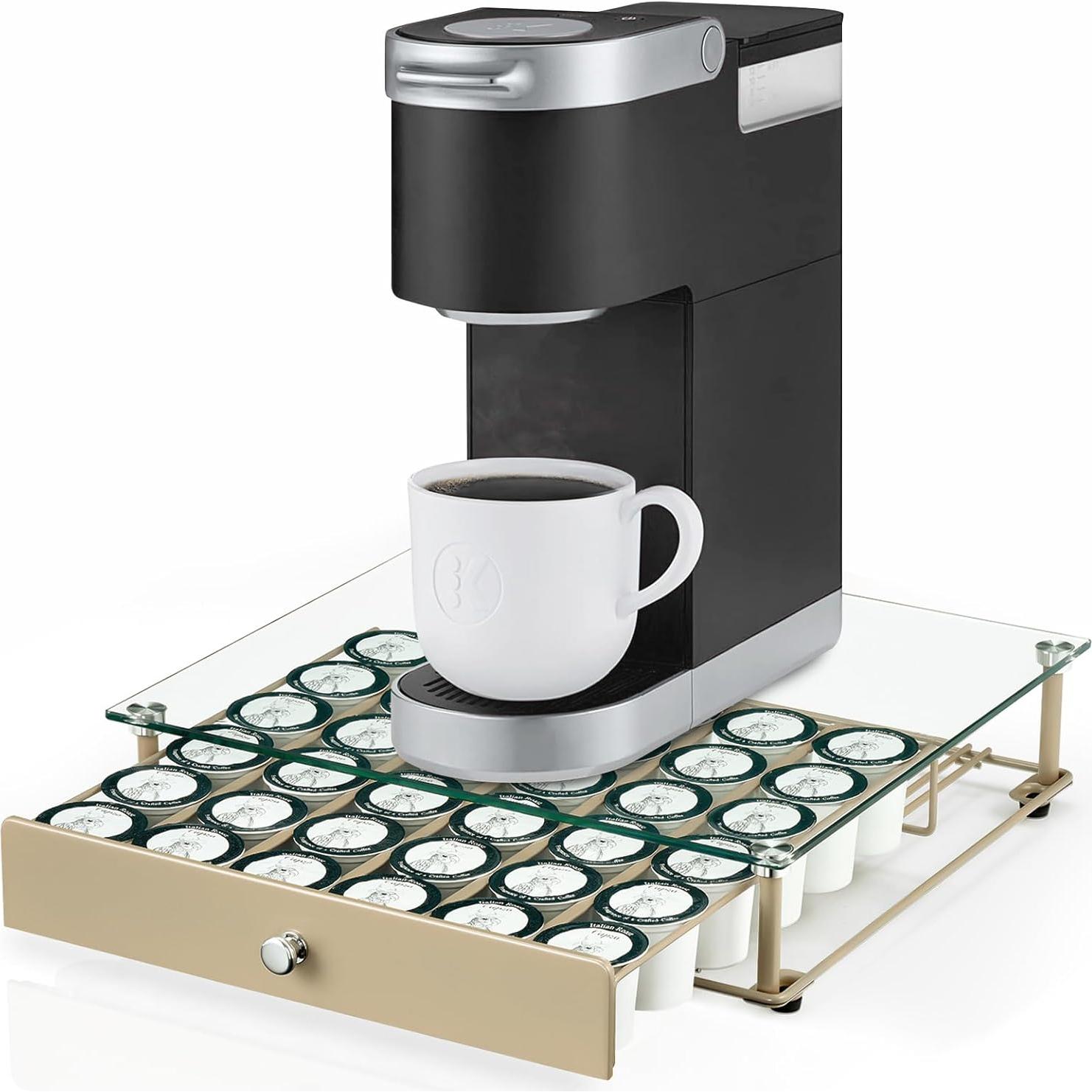 Soporte para cápsulas de café Lycklig, vidrio templado, 36 K Cup