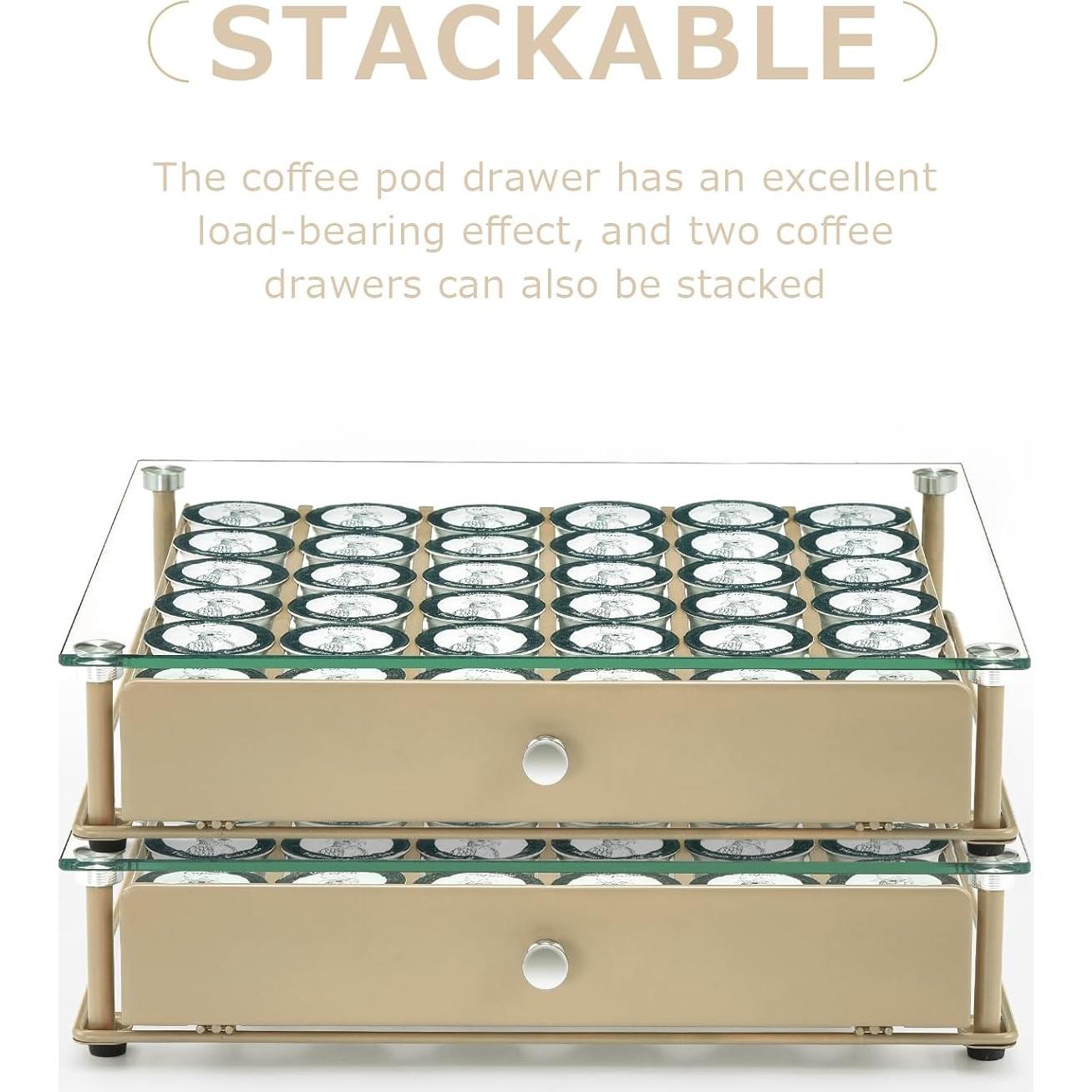 Soporte para cápsulas de café Lycklig, vidrio templado, 36 K Cup