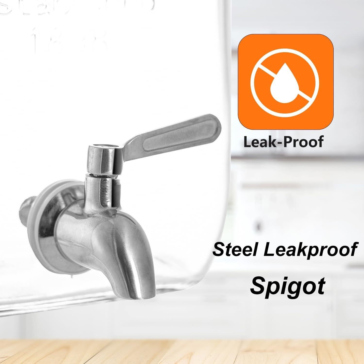 Dispensador de Bebidas Einfache 7.57L Vidrio con Grifo Acero