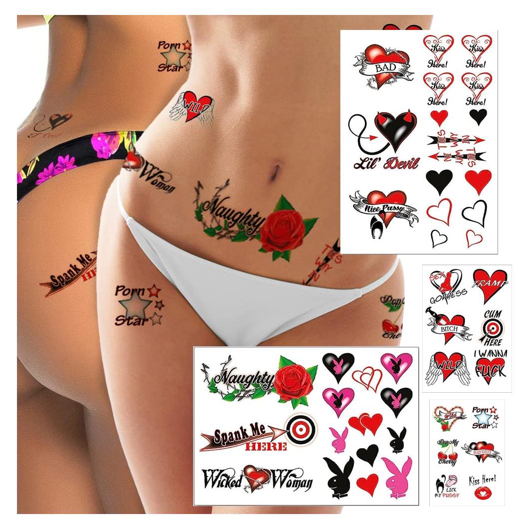 Tatuajes Temporales Sexys Sovereign-Gear - 44 Diseños Eróticos