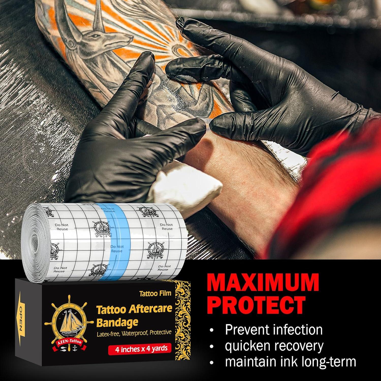 Vendaje impermeable para tatuajes AZEN 10 cm x 3.66 m