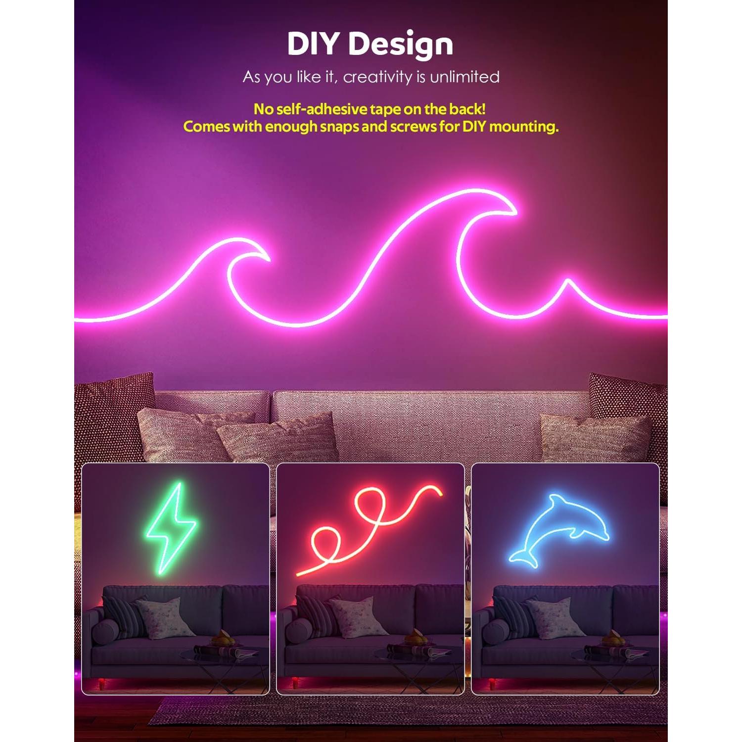 Tira LED Neón RGB 24V 18M A Prueba de Agua con Control Remoto