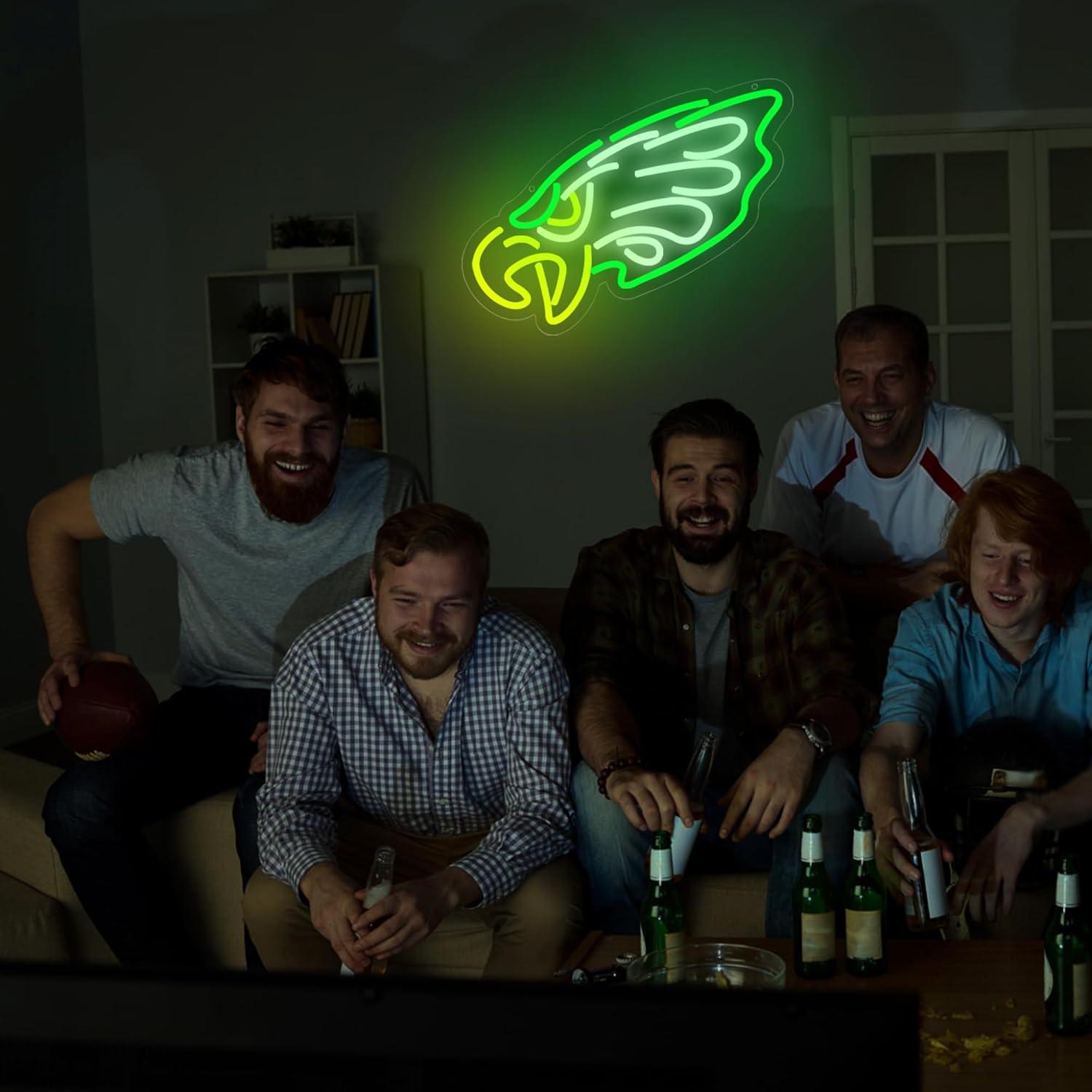 Luz de Neón LED Brineon Verde para Decoración de Fútbol 18.8x36.3cm