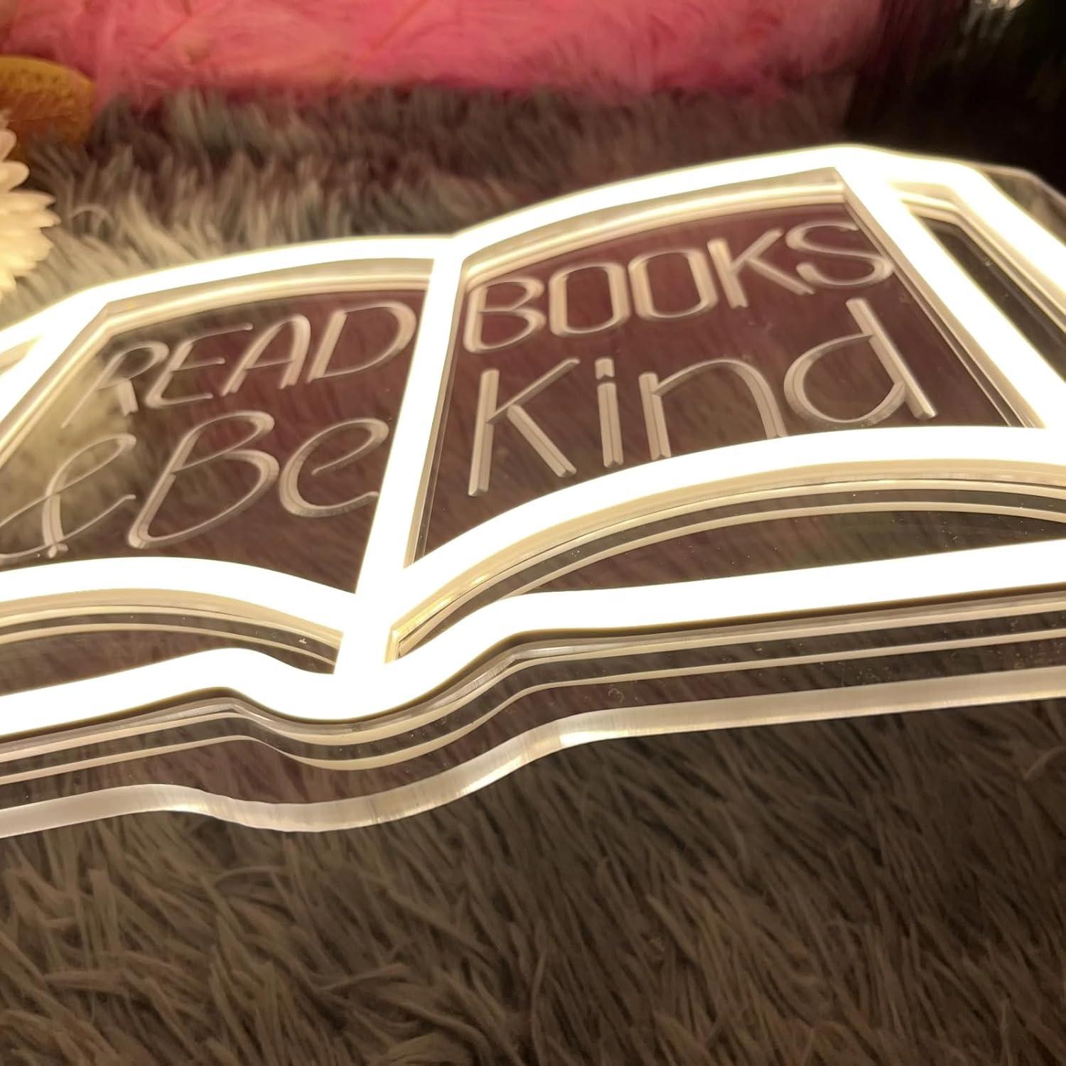 Señal de Neón Lea Libros y Sea Amable 33.8x27.9cm LED