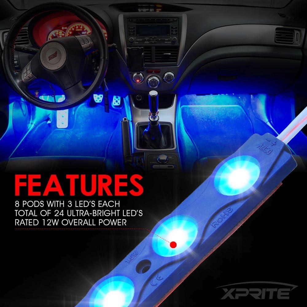 Kits de luces LED Xprite para cama de camión azul - 8 PCs