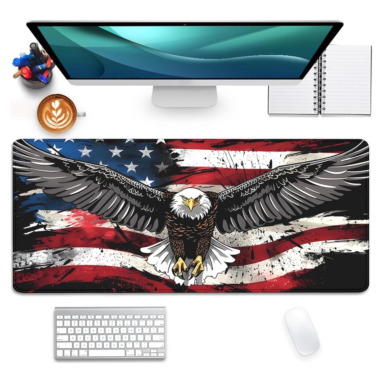 Alfombrilla de Ratón PBLJMJ 70x30 cm Antideslizante Bandera USA