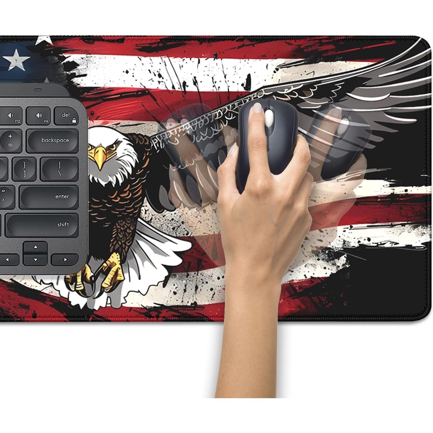 Alfombrilla de Ratón PBLJMJ 70x30 cm Antideslizante Bandera USA