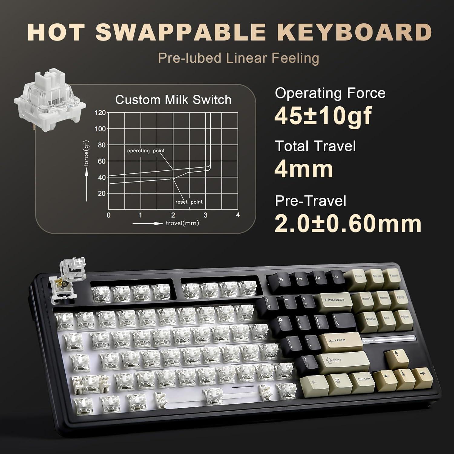 Teclado Mecánico YUNZII YZ87 TKL Inalámbrico RGB 87 Teclas