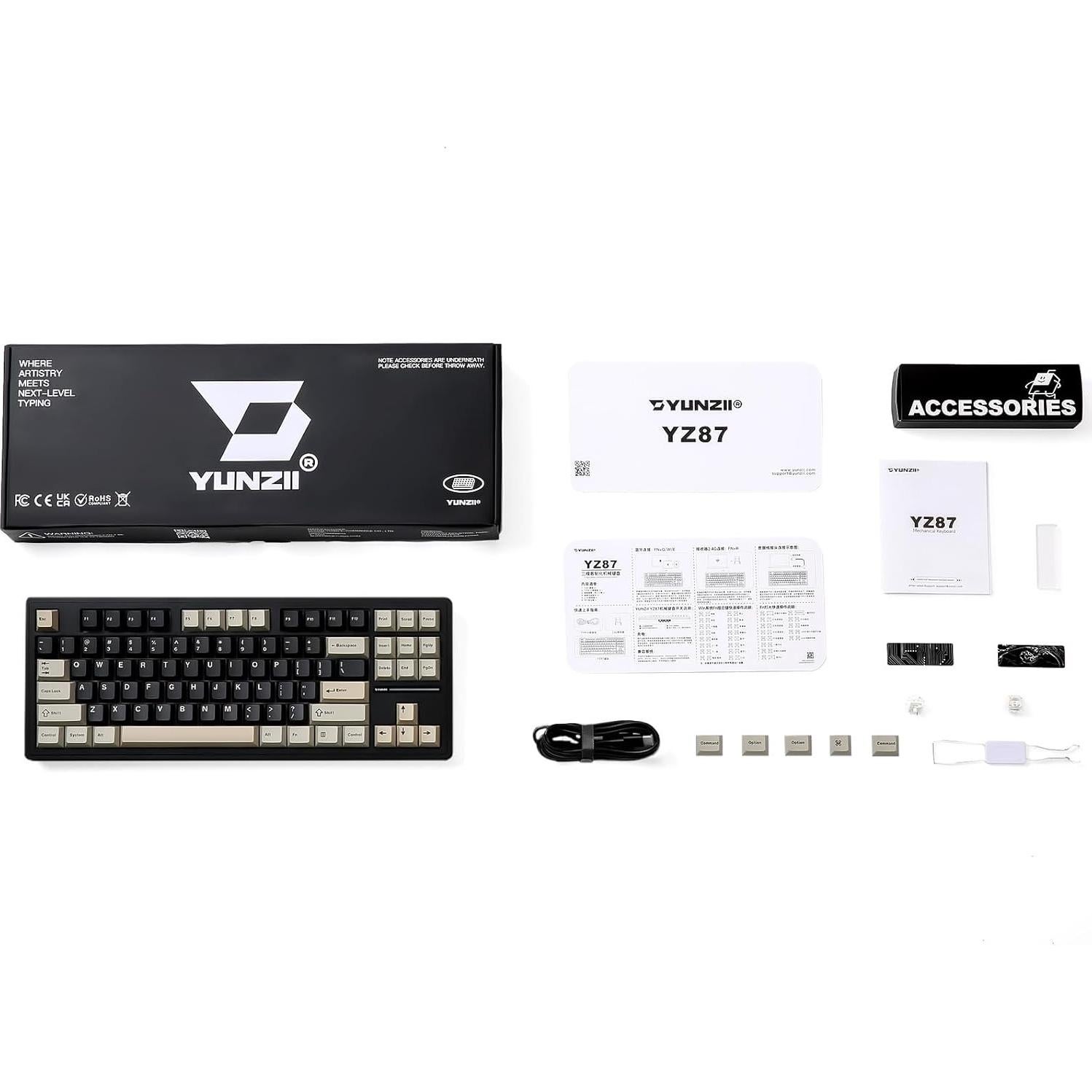 Teclado Mecánico YUNZII YZ87 TKL Inalámbrico RGB 87 Teclas