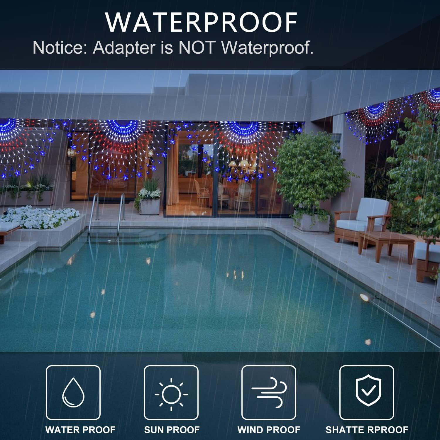 Luces LED de Bandera Americana MINIAO 243 LEDs 1.22x0.61m