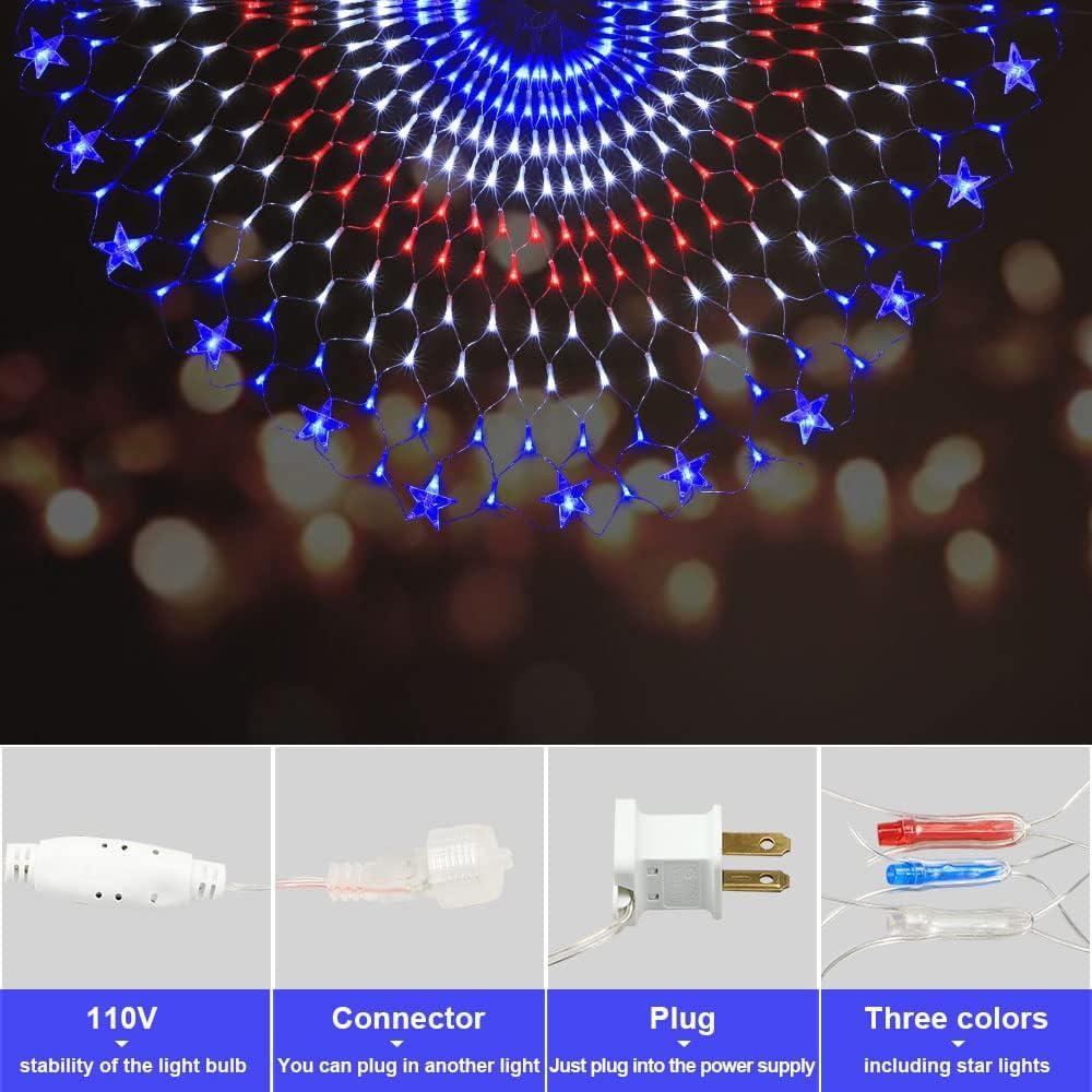Luces LED de Bandera Americana MINIAO 243 LEDs 1.22x0.61m