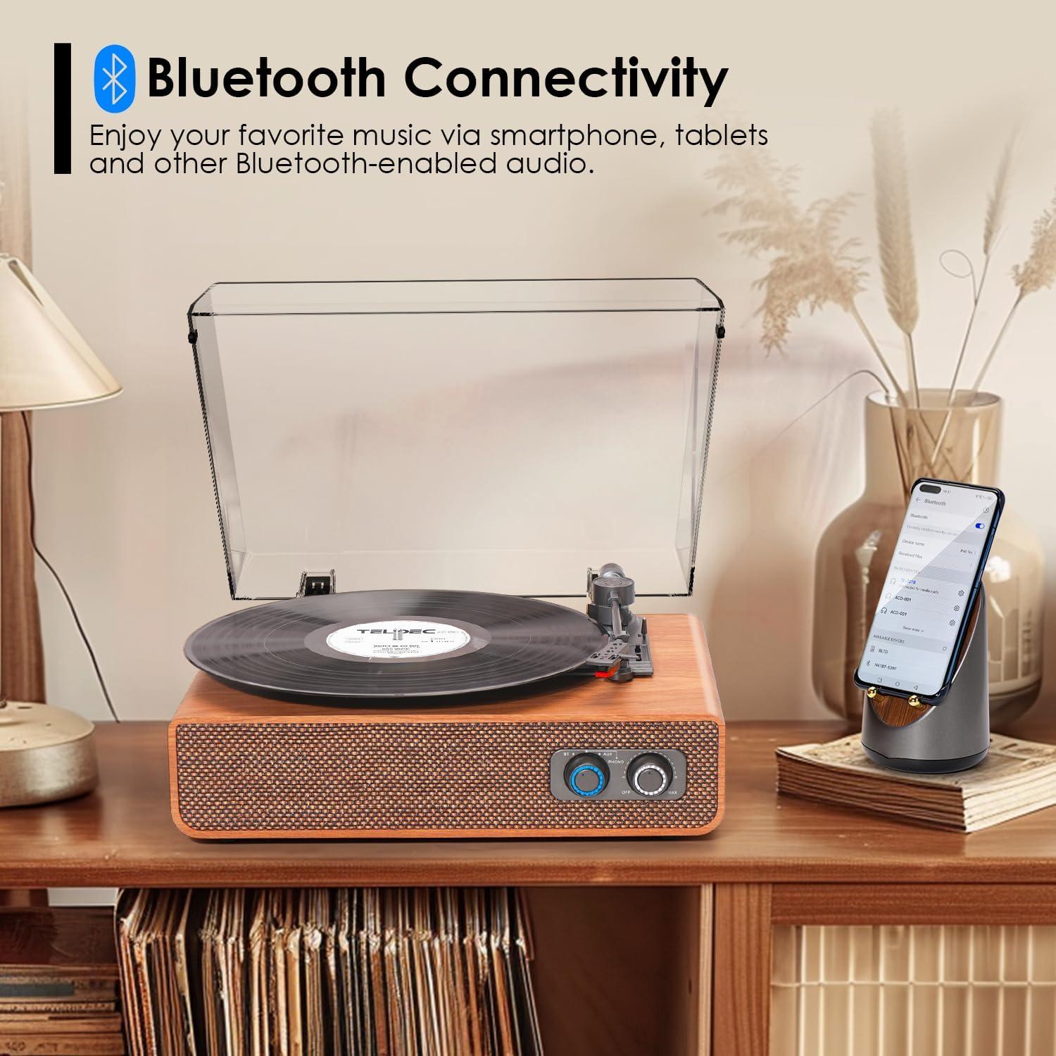 Tocadiscos Vintage DANFI AUDIO TE-2018 Bluetooth 3 Velocidades