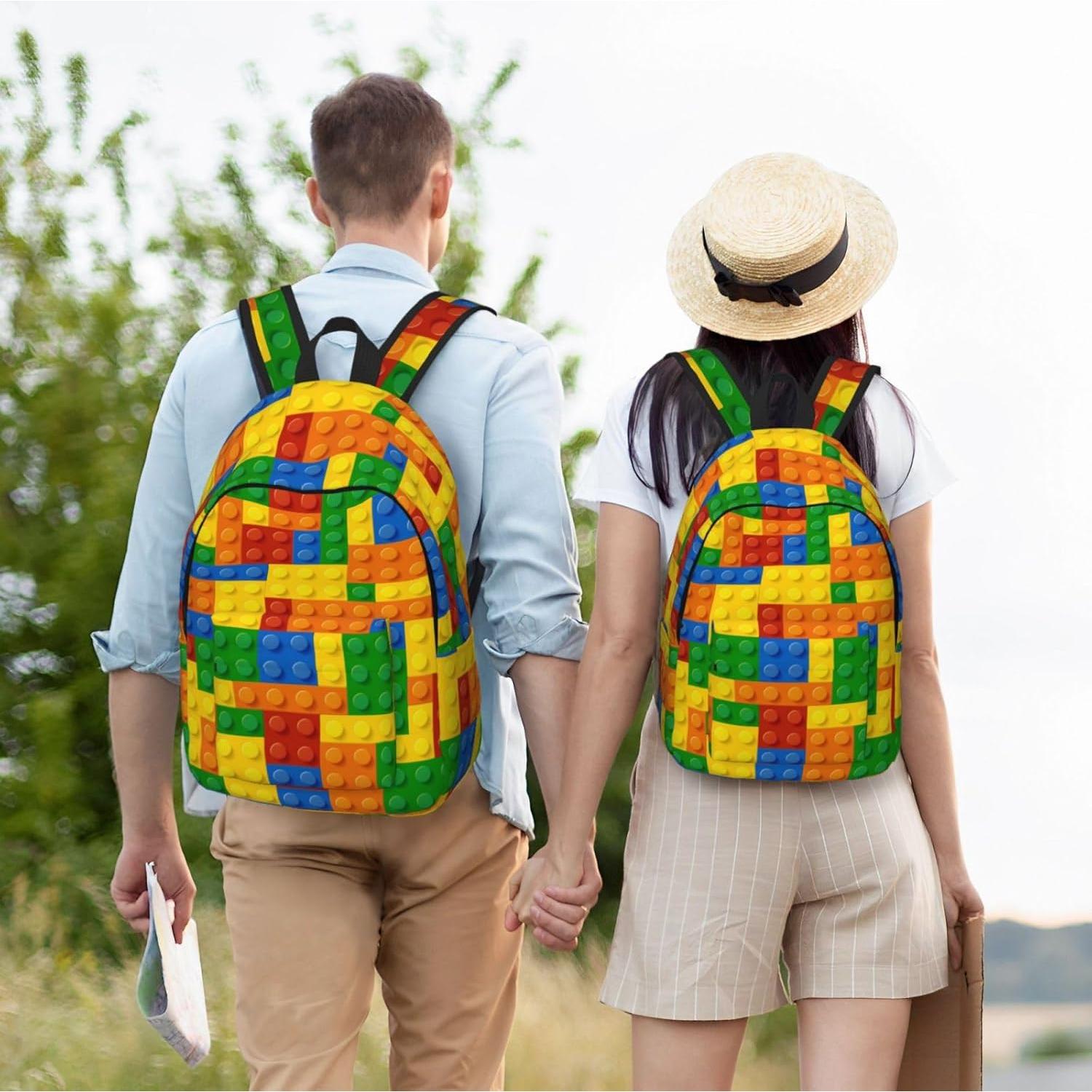 Mochila Lona Ligera GVGOAGL 40cm Patrón Colorido Unisex