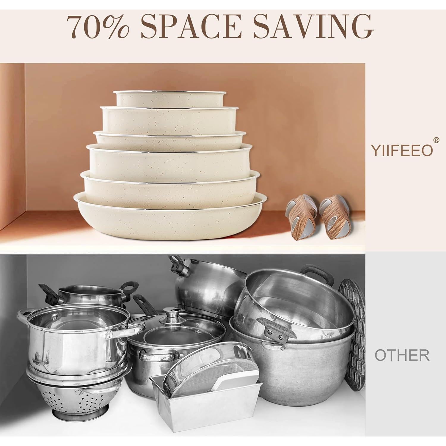 Juego de Utensilios de Cocina YIIFEEO 13 Piezas Antiadhesivos