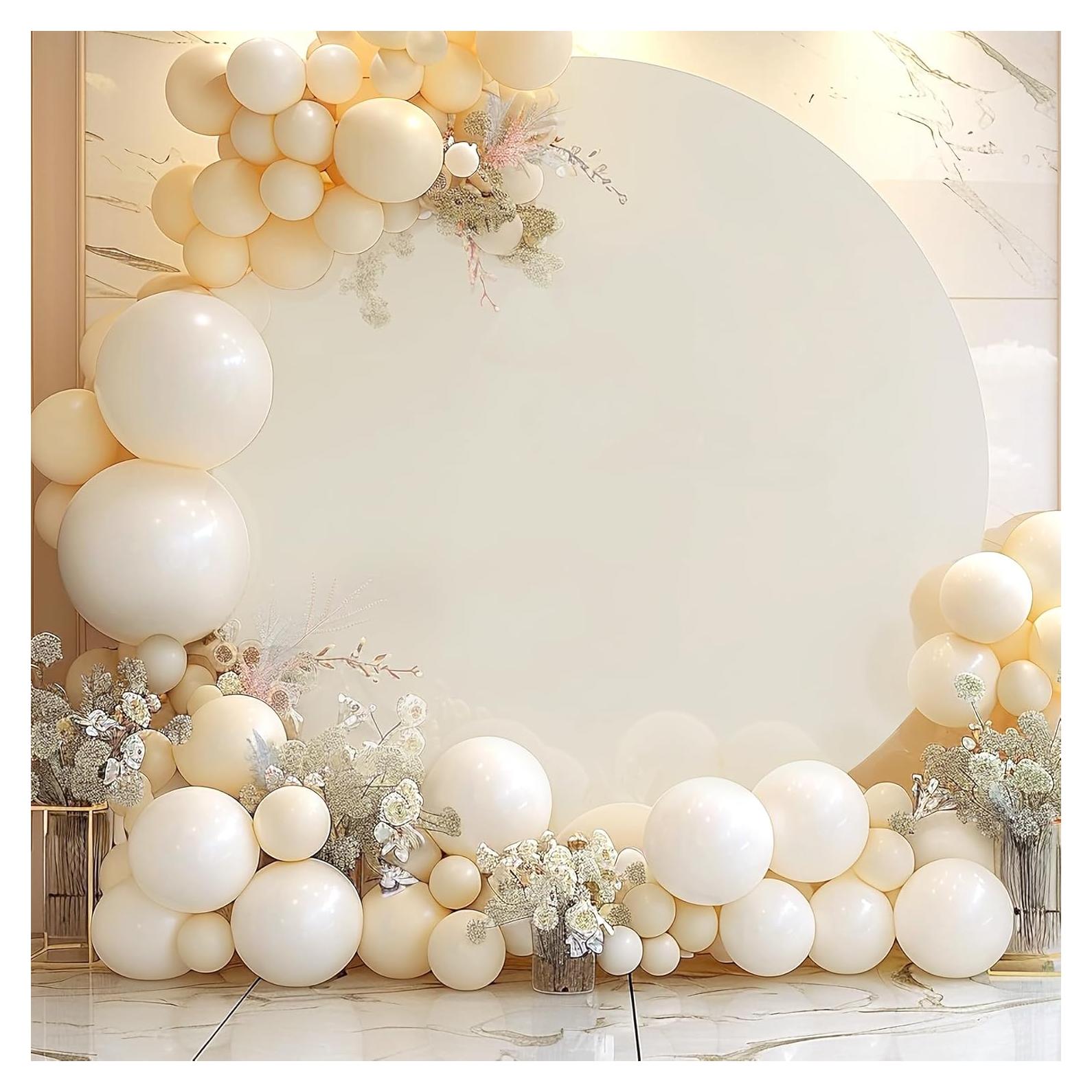 Cubierta de fondo redonda beige GEWONELIFE 2.19 m ajustable