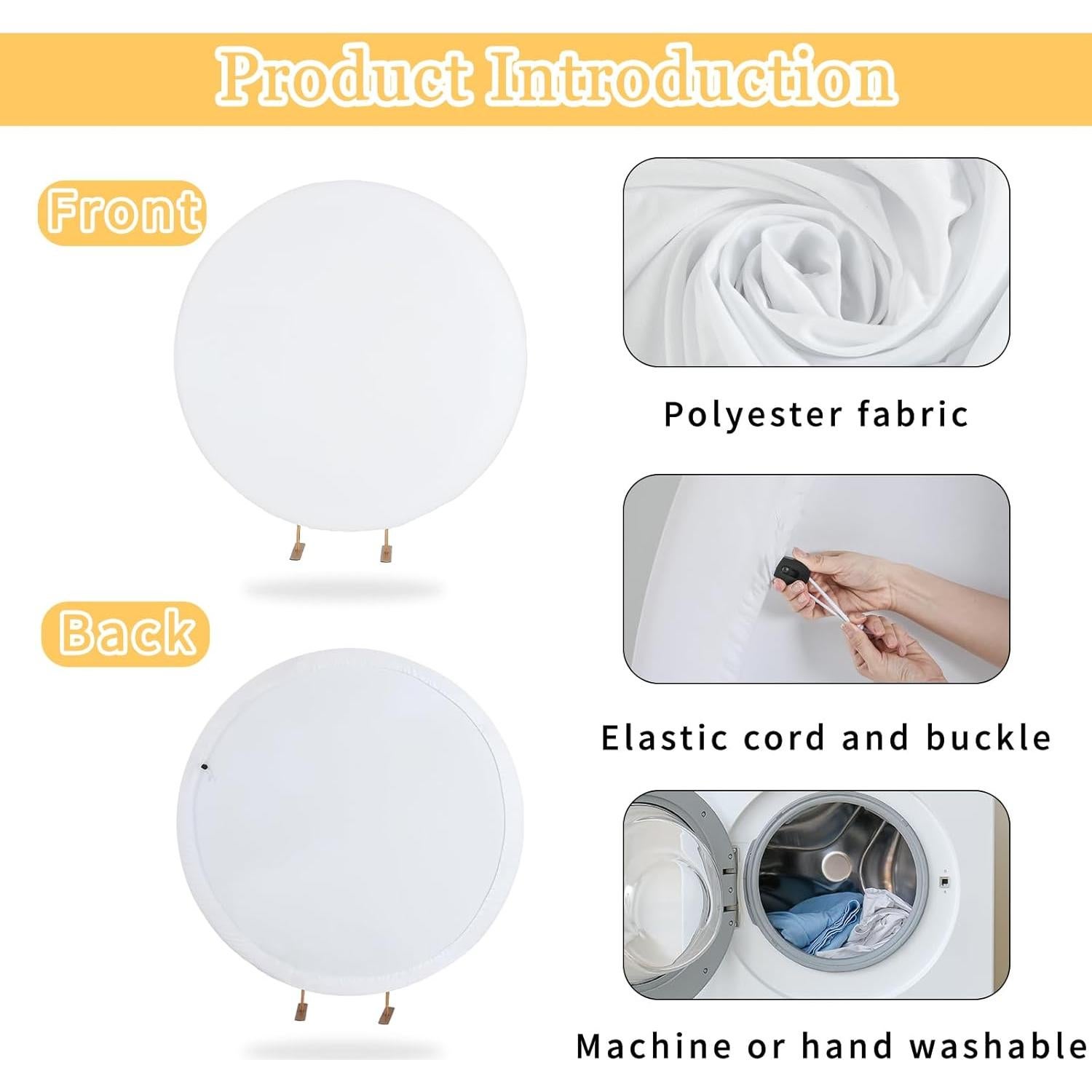 Cubierta de fondo redonda beige GEWONELIFE 2.19 m ajustable