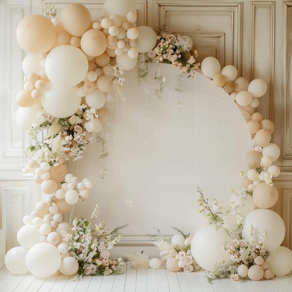 Cubierta de fondo redonda beige GEWONELIFE 2.19 m ajustable