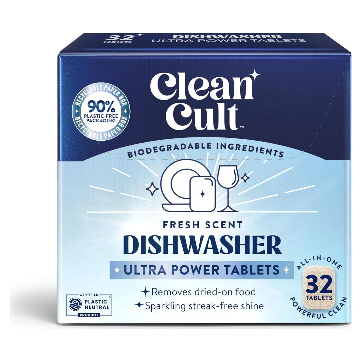 Cápsulas Detergente Lavavajillas Cleancult 32 Unidades Verbena