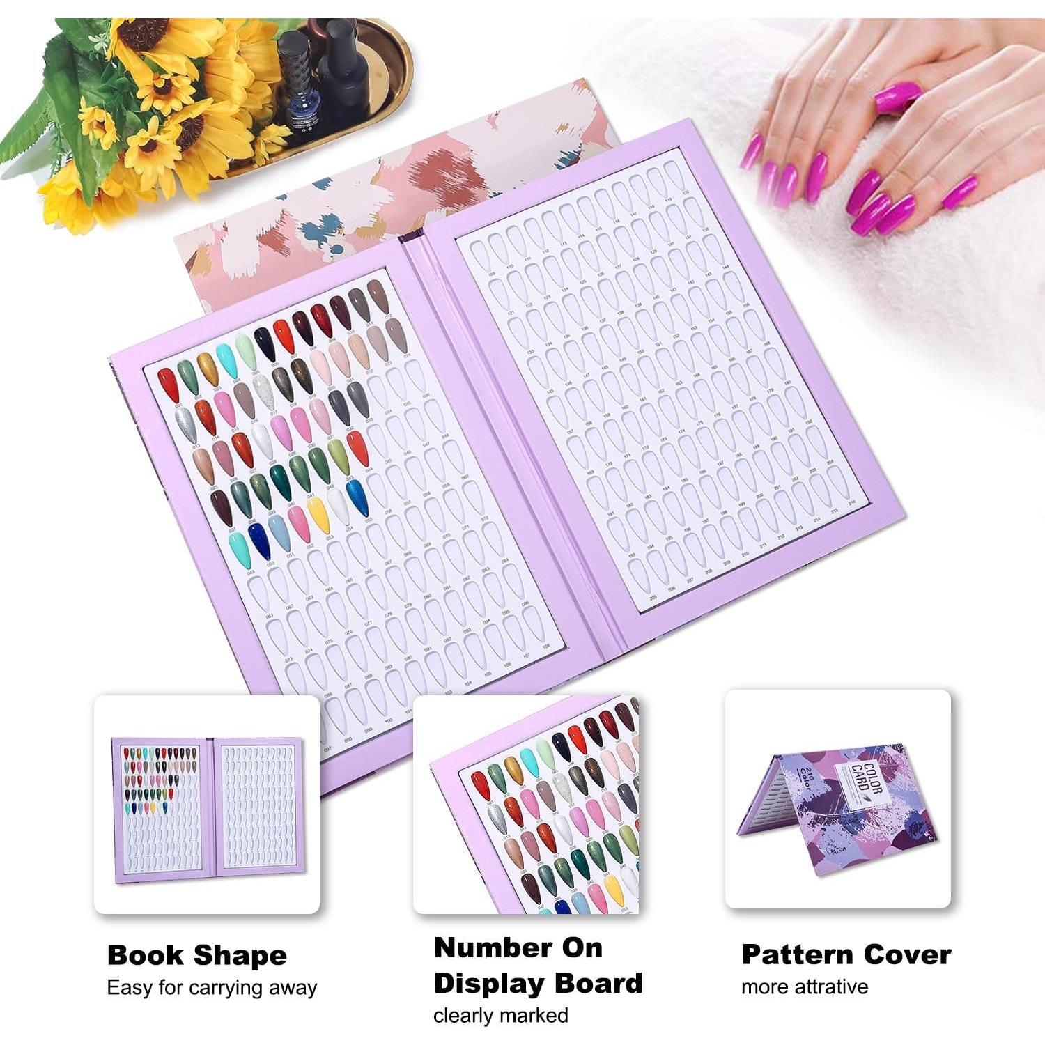 Libro de Muestras de Color de Esmalte de Uñas Acycoin2A 240 Consejos