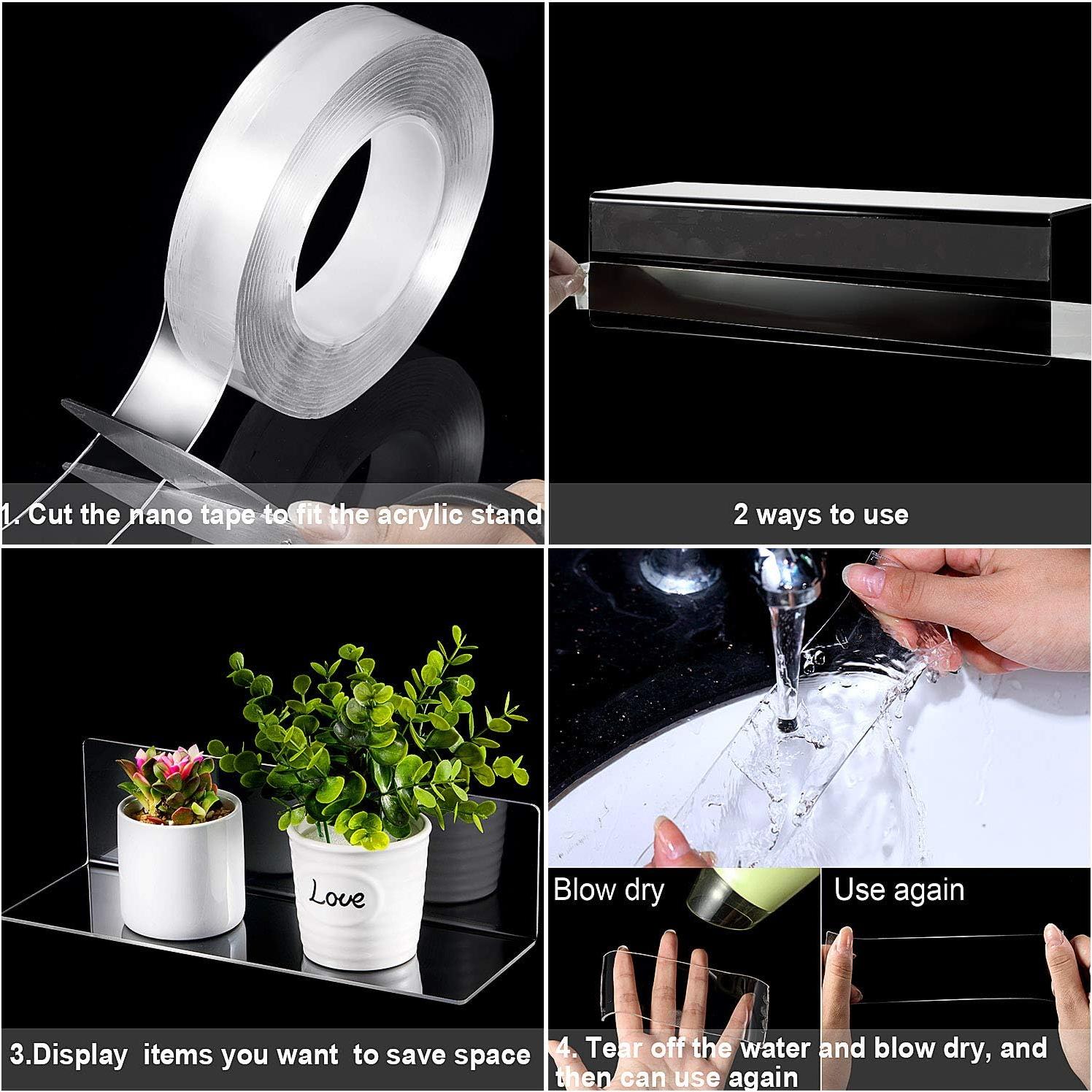 Estantes Flotantes de Acrílico Jetec - 8 Piezas 30.48x10.16 cm