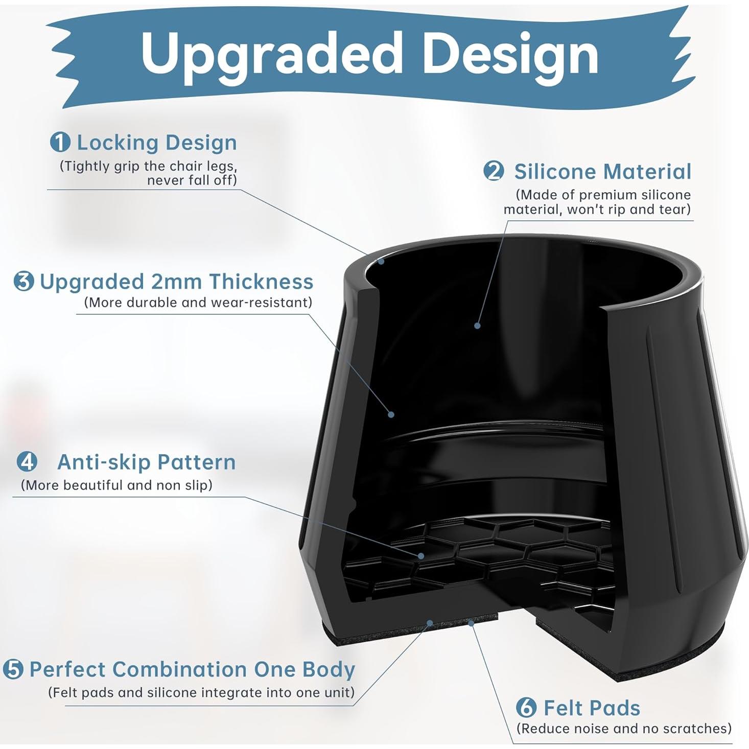 24 Protectores de Suelo de Silicona Violibar para Muebles