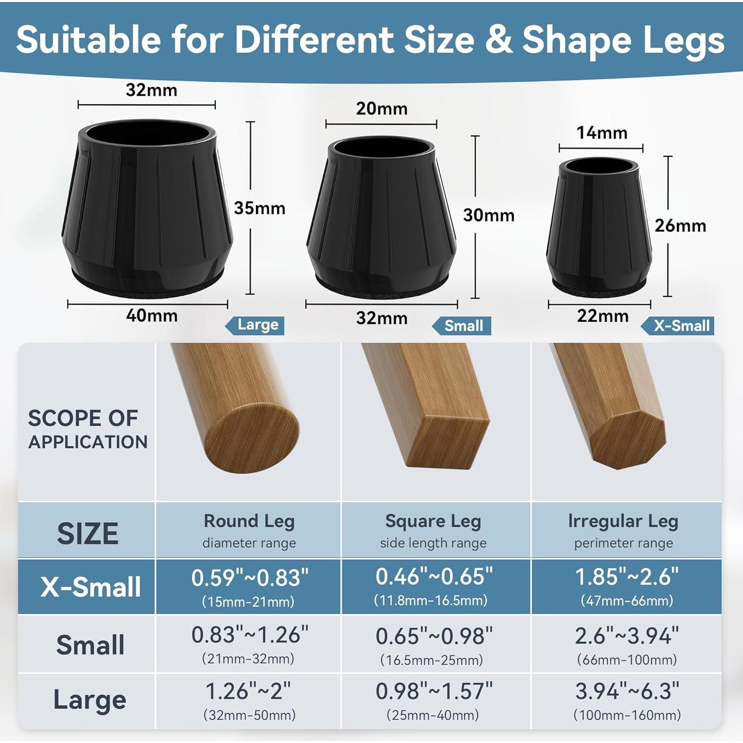 24 Protectores de Suelo de Silicona Violibar para Muebles