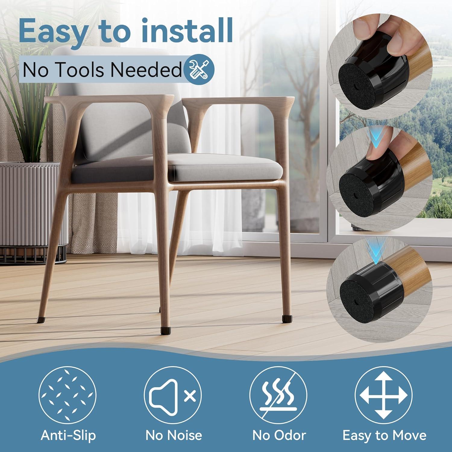 24 Protectores de Suelo de Silicona Violibar para Muebles