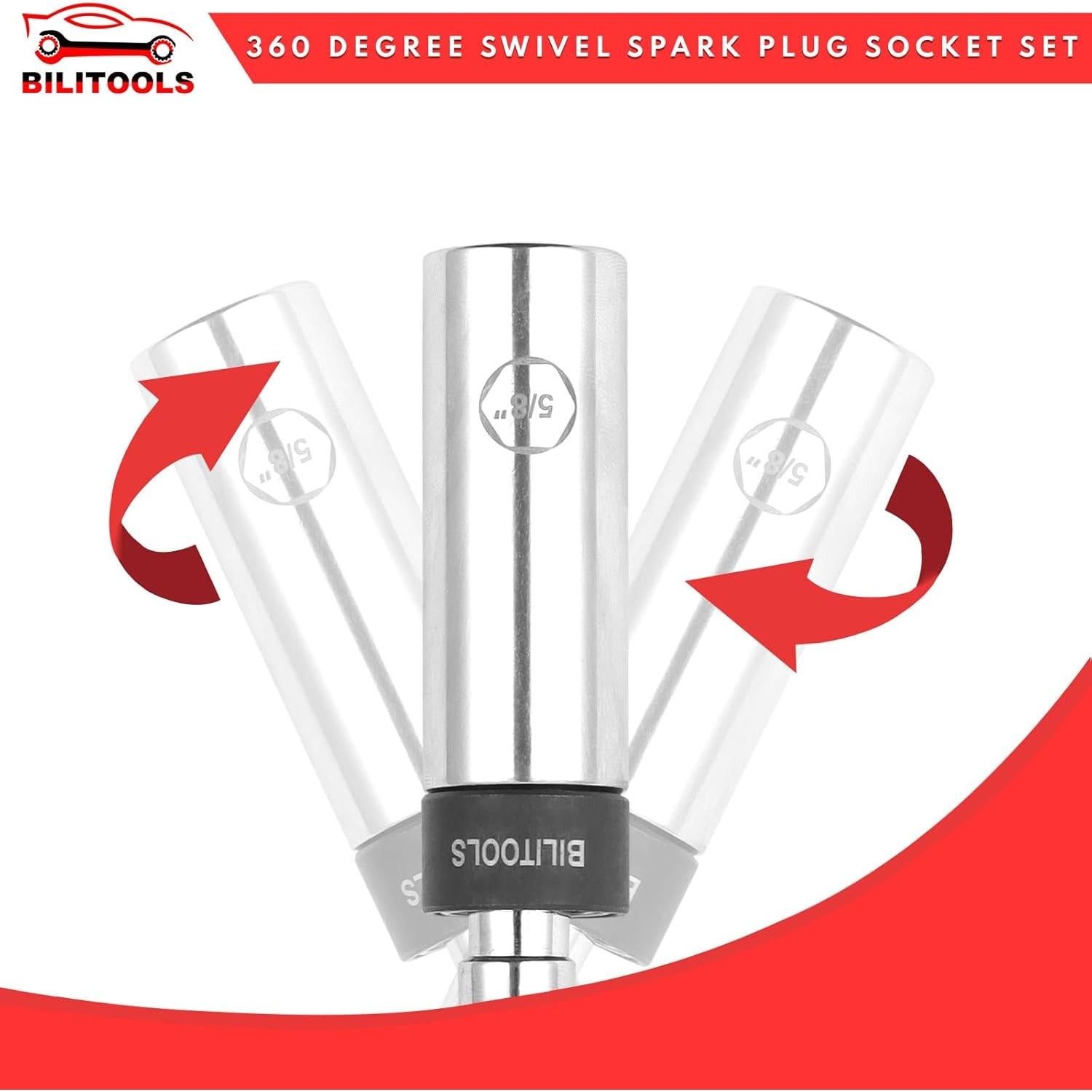 Juego de 6 Piezas de Enchufe de Bujía Magnético BILITOOLS