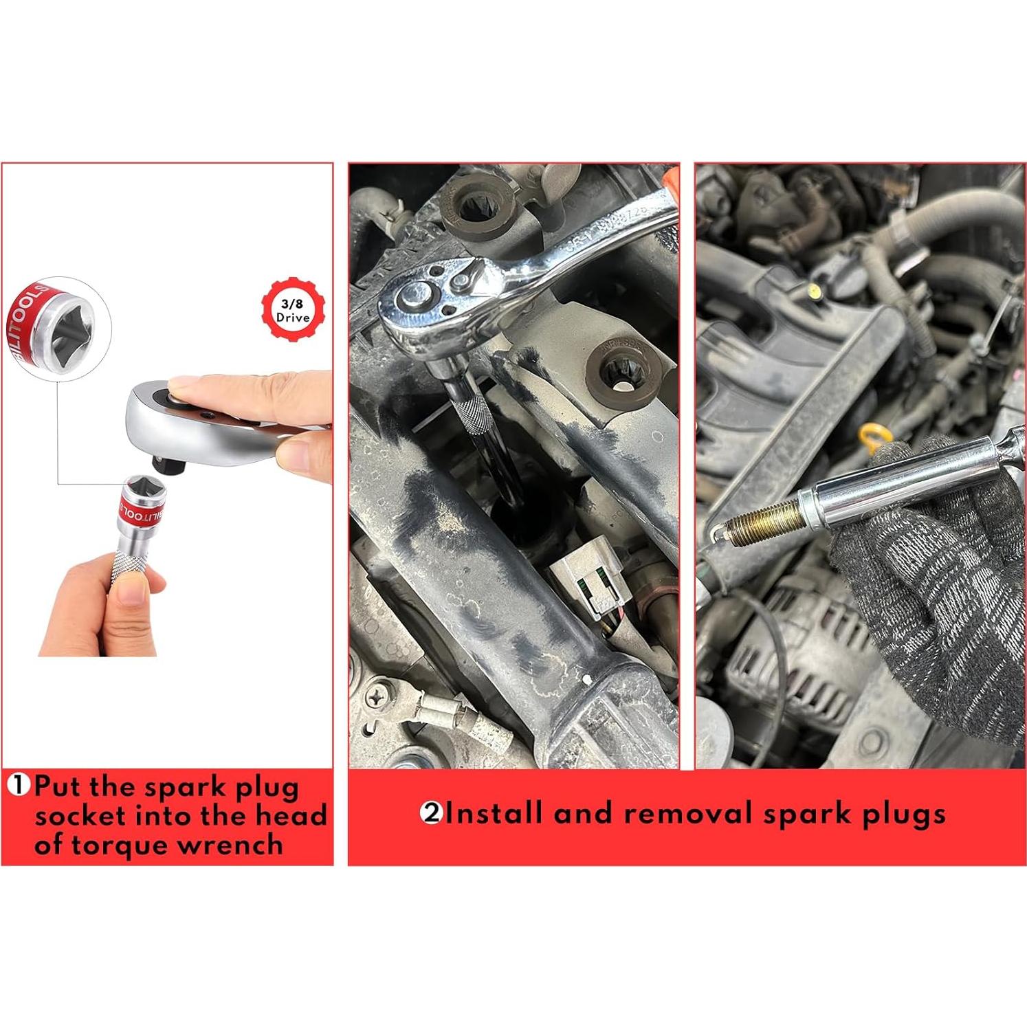 Juego de 6 Piezas de Enchufe de Bujía Magnético BILITOOLS