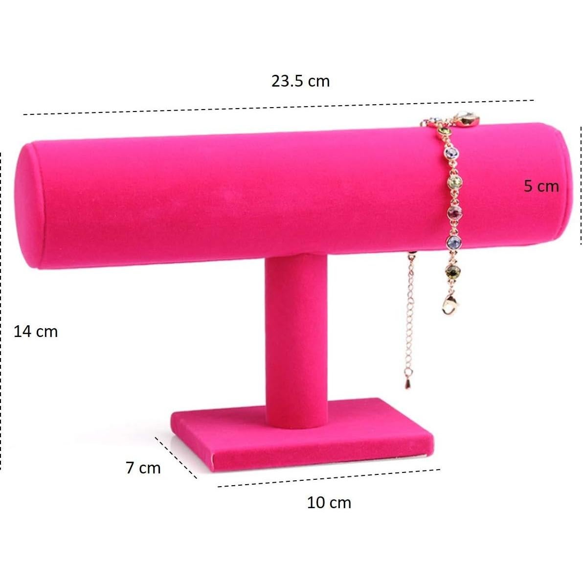 Comelyjewel Set 3 Soportes de Joyería Terciopelo Rosa 22cm