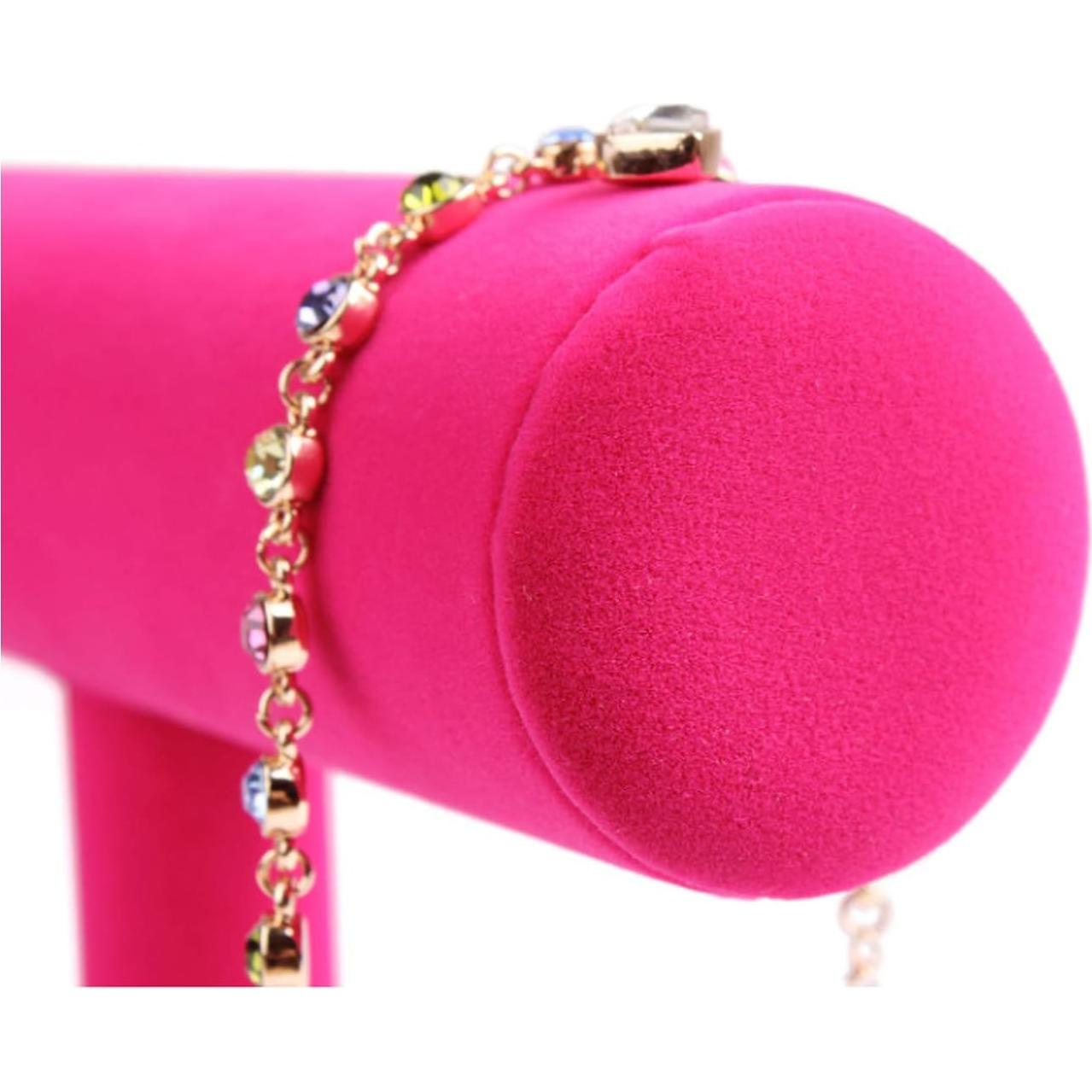 Comelyjewel Set 3 Soportes de Joyería Terciopelo Rosa 22cm