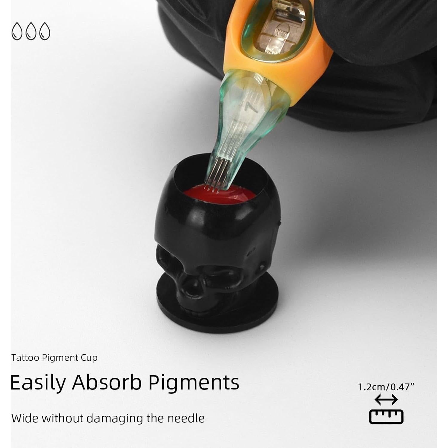 200 Tazas de Tinta Desechables BAMTTOO para Tatuaje Negro