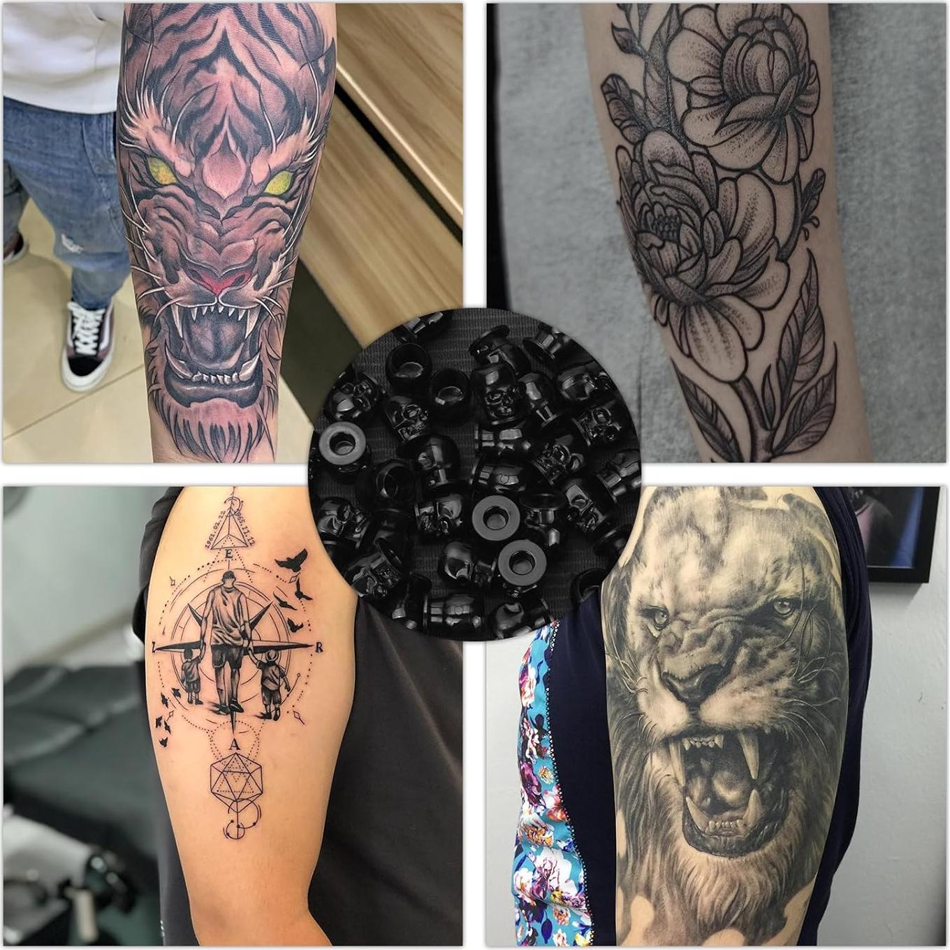 200 Tazas de Tinta Desechables BAMTTOO para Tatuaje Negro