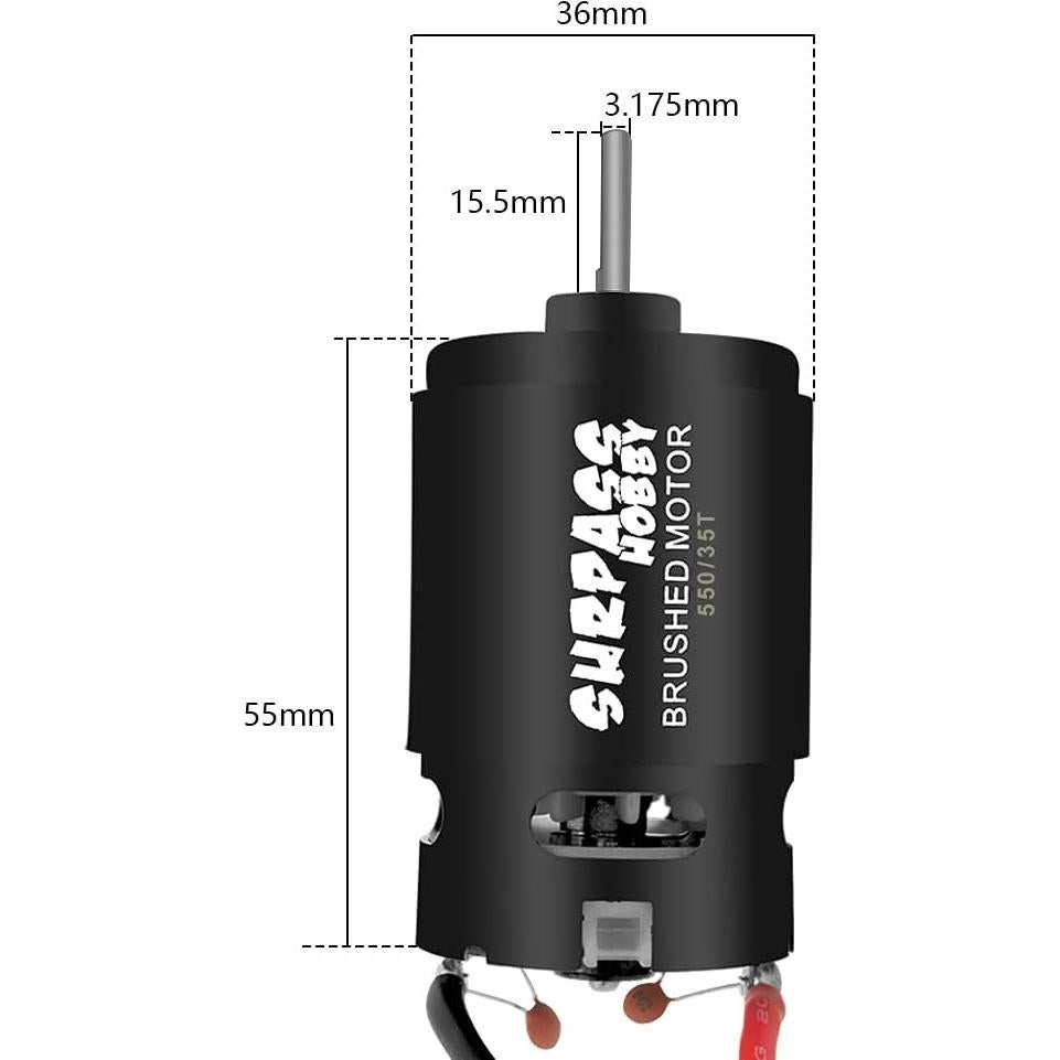 Motor Eléctrico Cepillado SURPASS HOBBY 550 35T 9500 RPM