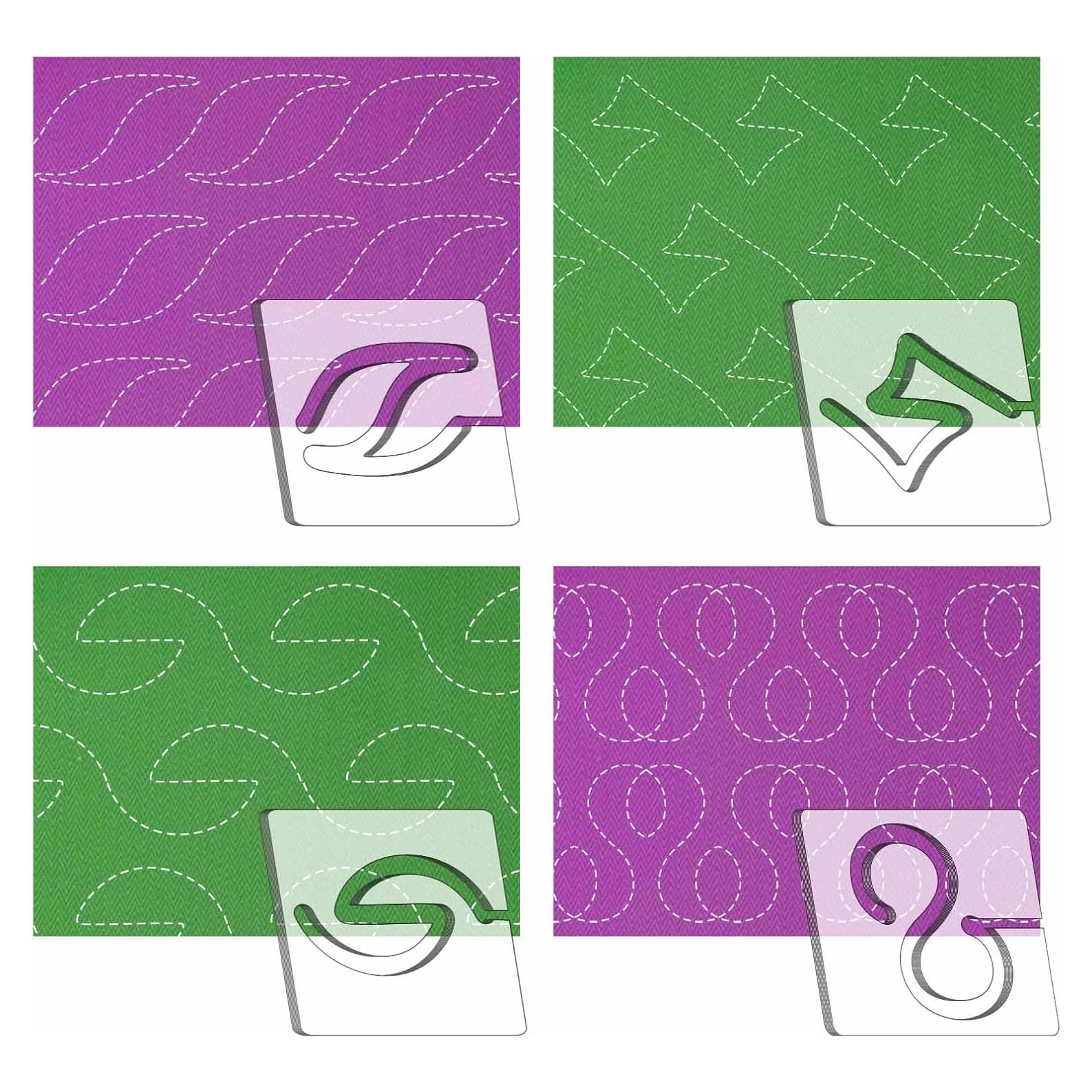 Plantillas de Acolchado Kapyoo 4 Pcs con Agarre Antideslizante