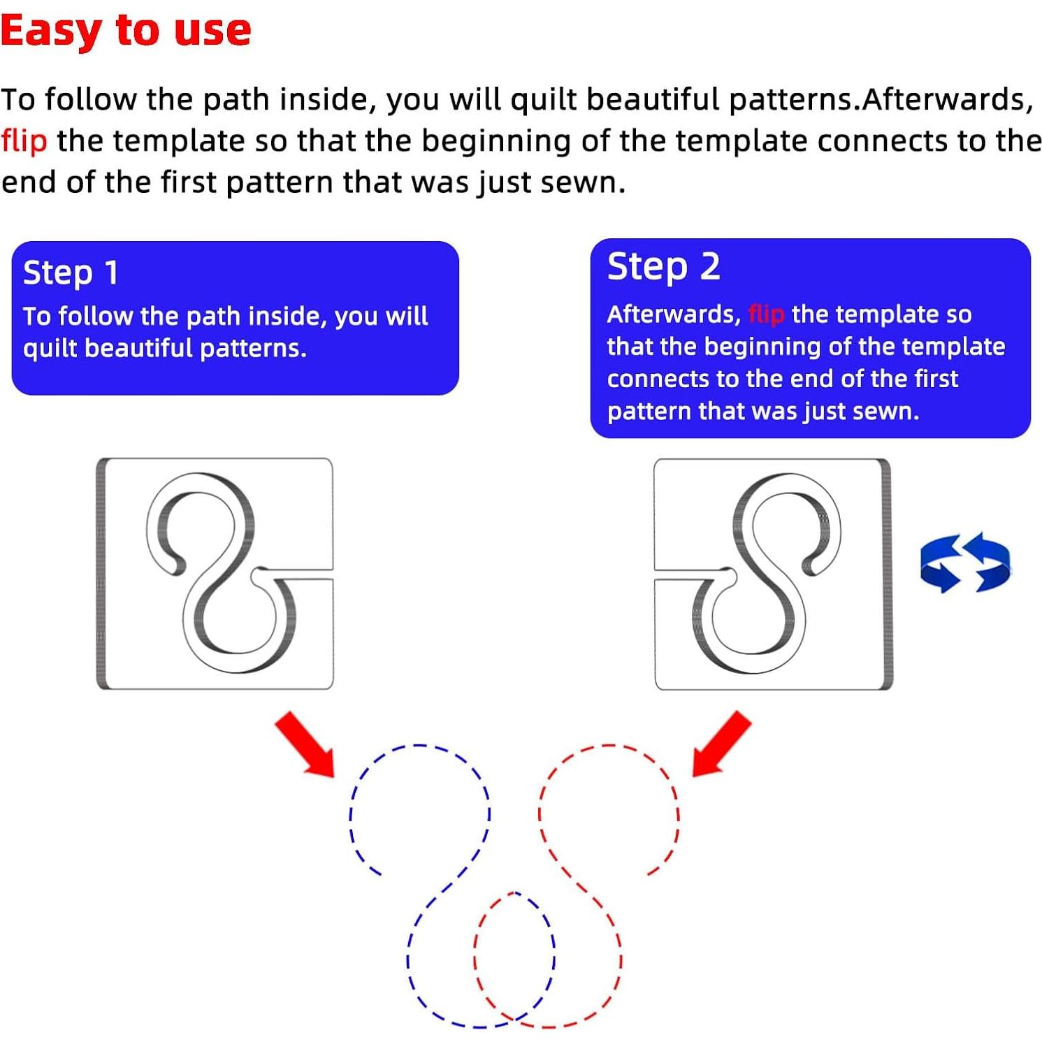 Plantillas de Acolchado Kapyoo 4 Pcs con Agarre Antideslizante