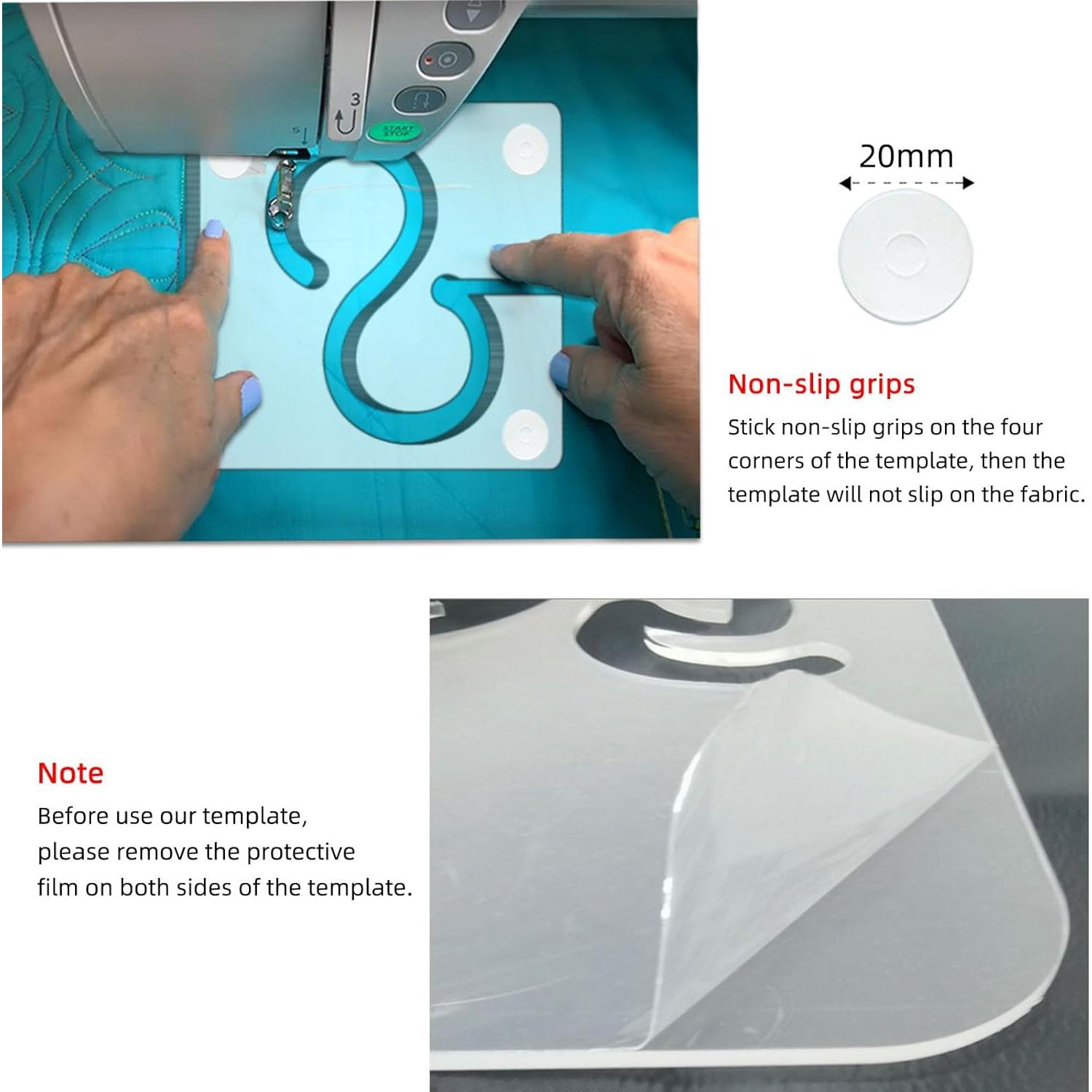 Plantillas de Acolchado Kapyoo 4 Pcs con Agarre Antideslizante