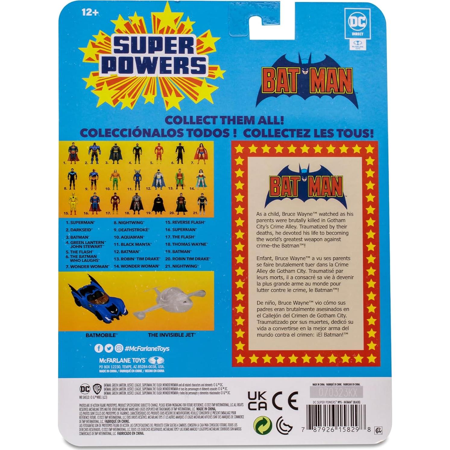 McFarlane Toys - DC Super Powers Batman (Black Suit) 4.5in Action Figure