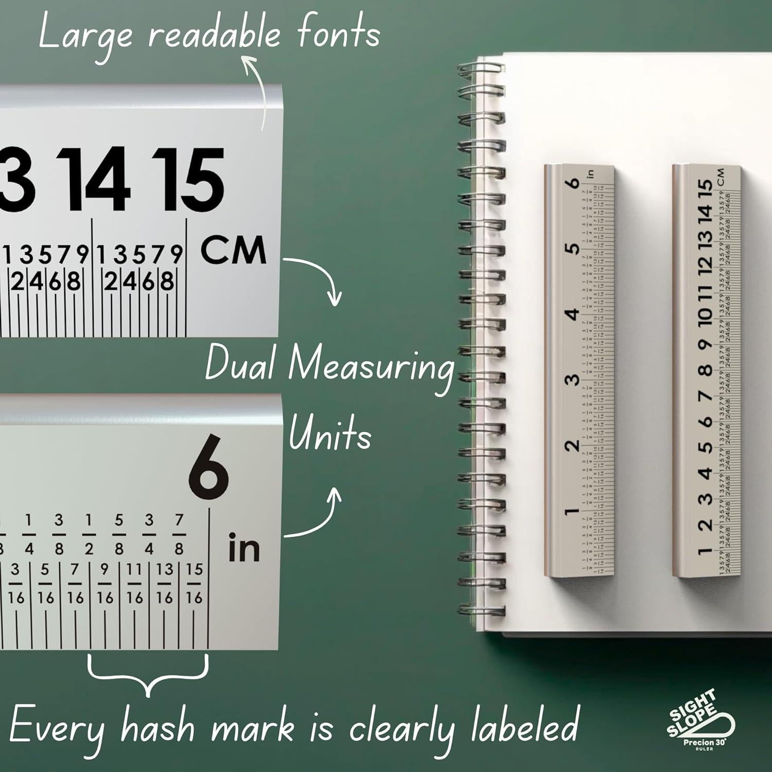 Regla de Precisión 15 cm Slope Sight 30° Metal Alta Calidad