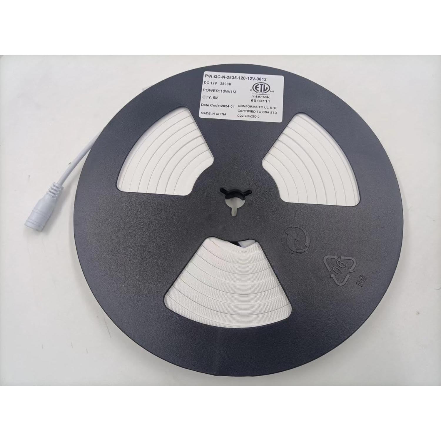 Tira de Luz LED Neón Q QINGCHEN 2800K 5m Impermeable 12V