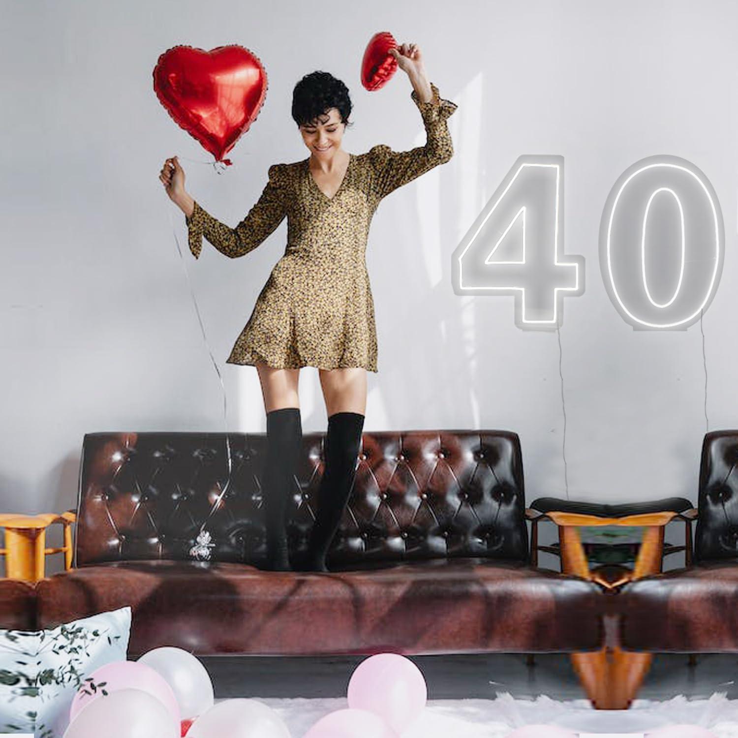 Luz de Neón Número 0 LIYUNEON 42 cm USB Batería Decorativa