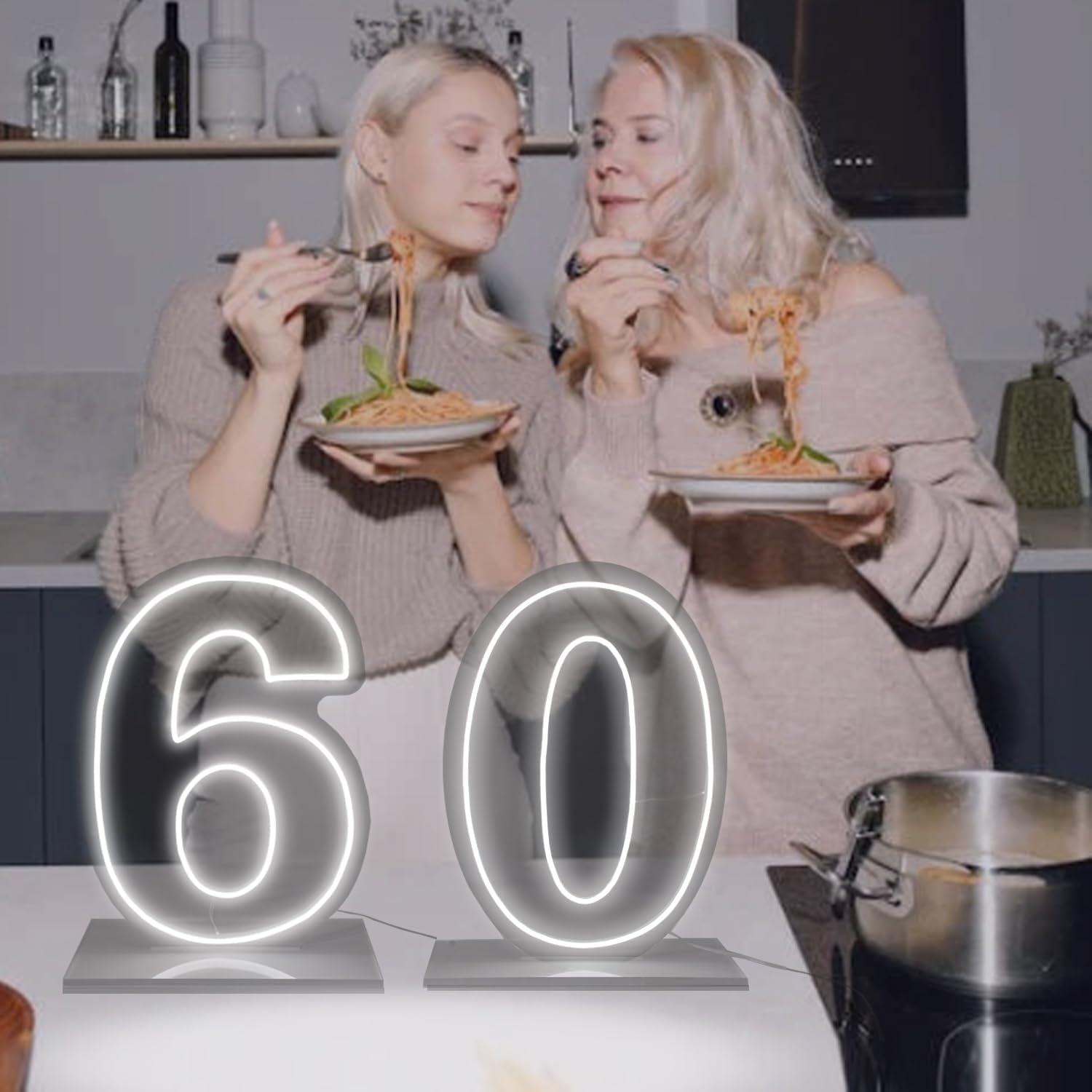 Luz de Neón Número 0 LIYUNEON 42 cm USB Batería Decorativa