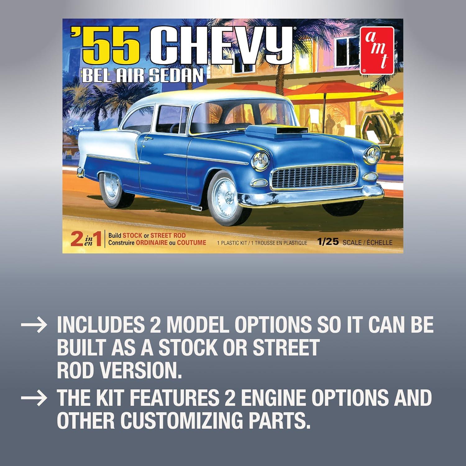 Kit de Modelo AMT 1955 Chevy Bel Air Sedan 1:25