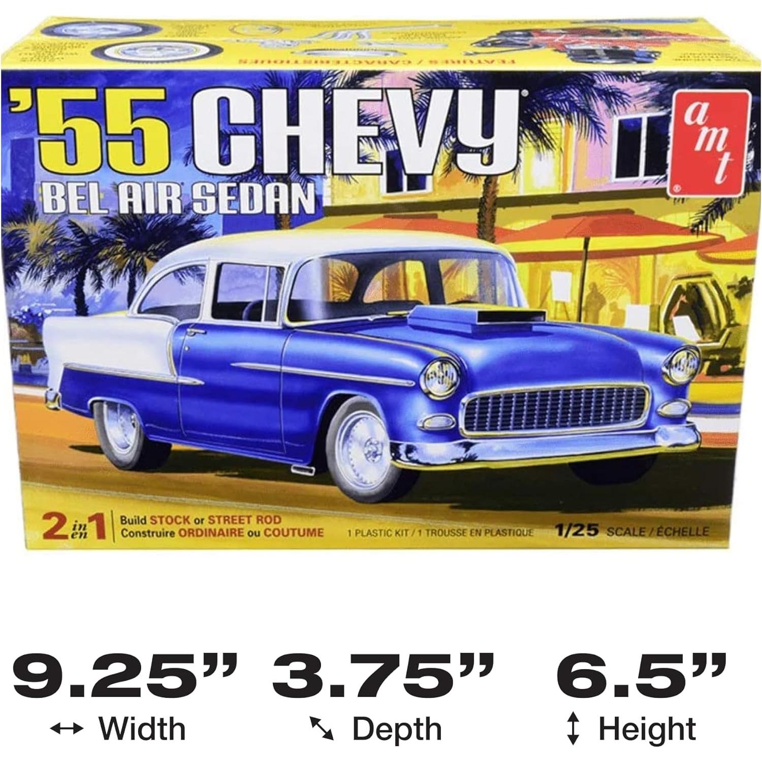 Kit de Modelo AMT 1955 Chevy Bel Air Sedan 1:25