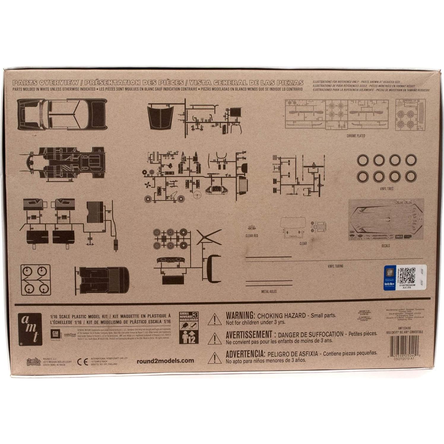 Modelo a Escala AMT 1955 Chevy Bel Air Convertible