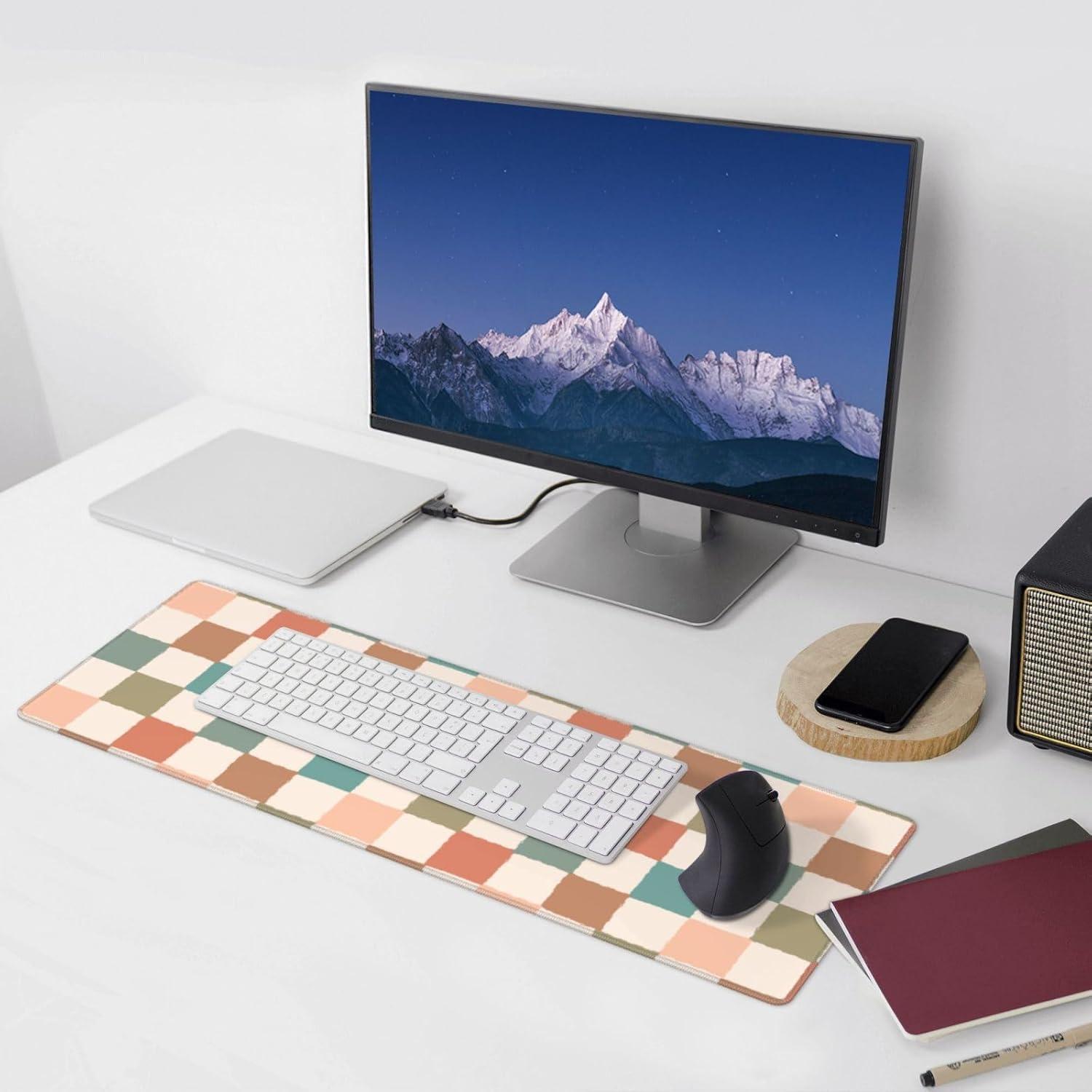 Alfombrilla de Ratón XL SODENK A Cuadros Boho 80x30 cm