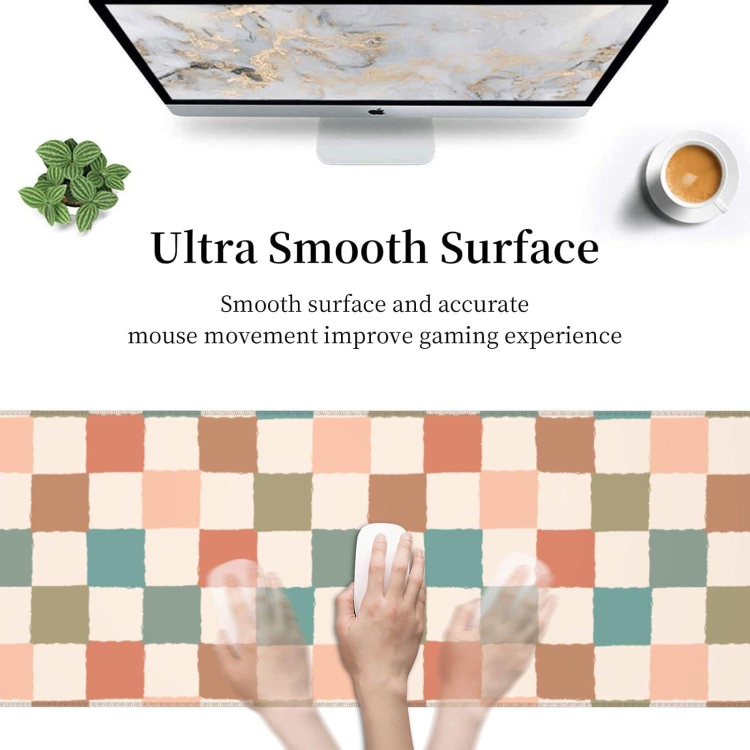 Alfombrilla de Ratón XL SODENK A Cuadros Boho 80x30 cm